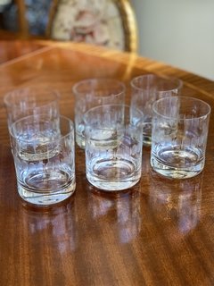 Conjunto de copos para whisky em cristal, década 70