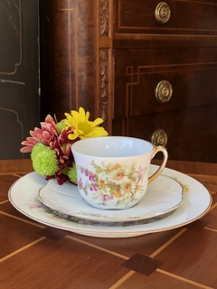Trio de chá em porcelana Limoges