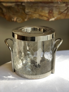 Champanheira em metal banhado a prata e vidro craquelado Sopil - comprar online