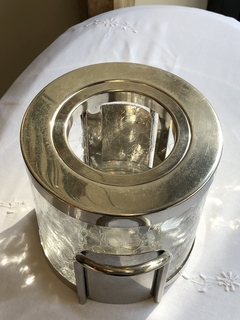 Imagem do Champanheira em metal banhado a prata e vidro craquelado Sopil