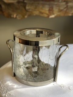Champanheira em metal banhado a prata e vidro craquelado Sopil - comprar online