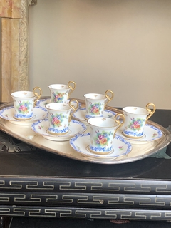 Imagem do Conjunto de 6 xícaras de café Limoges pintadas à mão