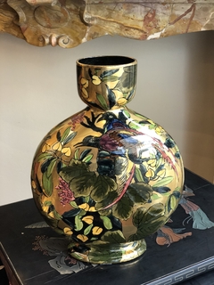 Vaso de porcelana inglesa com pintura de pássaros e flores. - loja online