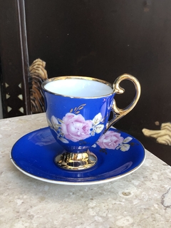 Xícara de café Porcelanarte azul