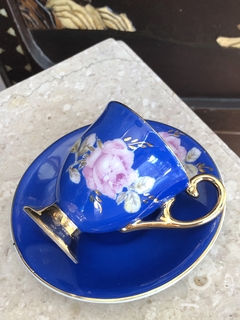 Xícara de café Porcelanarte azul - comprar online