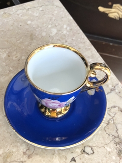 Xícara de café Porcelanarte azul - Art Rarus Antiquário