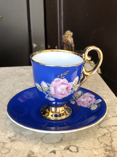 Xícara de café Porcelanarte azul - loja online