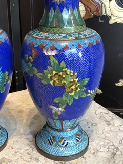 Par de vasos de cloisonné - comprar online