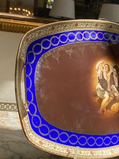 Grande bandeja em porcelana tcheca Bohemia - Art Rarus Antiquário
