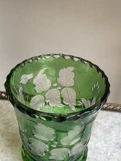 Vaso cristal verde - Art Rarus Antiquário