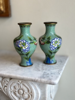 Par de vasos em cloisonné - loja online