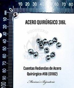 Cuentas Redondas de Acero #08