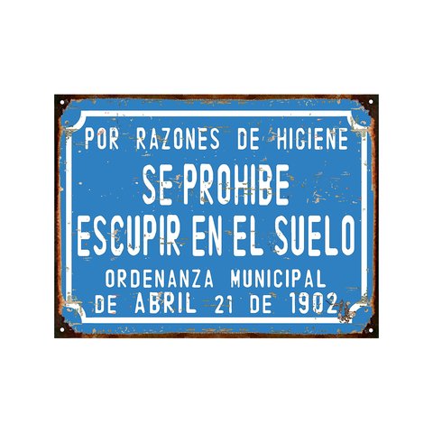 Por razones de higiene se prohibe escupir