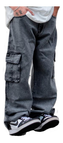 Jean Hombre Pantalón Jeans Cargo Oversize Hombre Premium