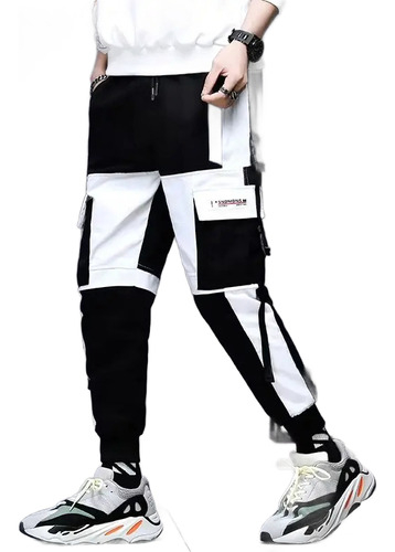 Jogger Cargo Unisex Pantalon Streatwear K-pop Con Tiras