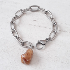 PULSERA AMULETO ACERO CITRINO - comprar online