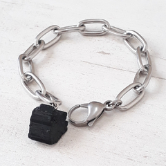 PULSERA AMULETO ACERO TURMALINA - comprar online