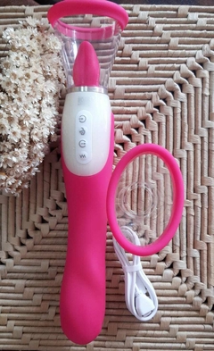 VIBRADOR PONTO G E SUGADOR COM LÍNGUA - comprar online