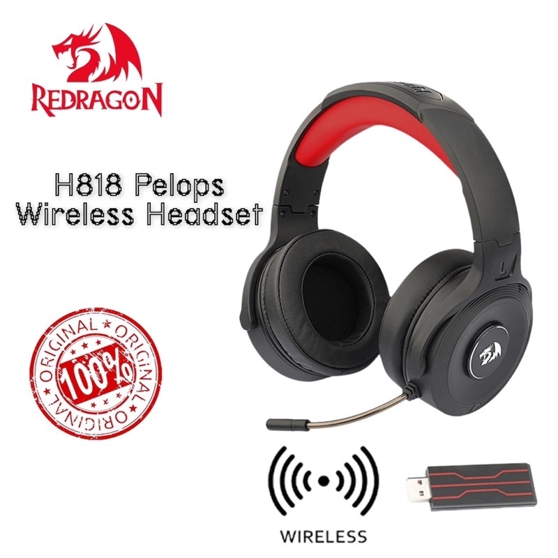 AURICULARES INALÁMBRICOS REDRAGON H818 PELOPS TIPO PLUG WIRELESS Y USB PARA  PC PS4 XBOX (H818)