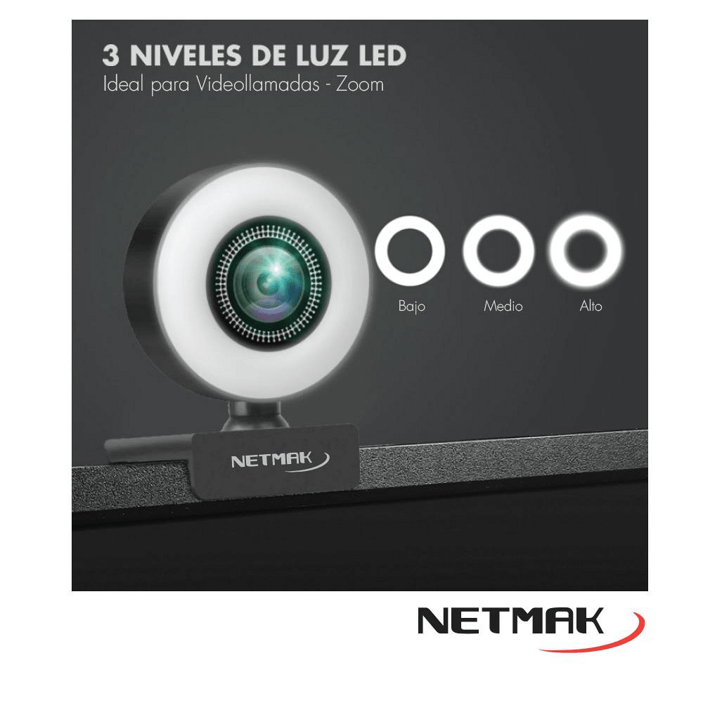 WEBCAM ARO DE LUZ LED NETMAK NM WEB04 COD 10409443