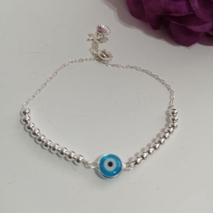 PULSERA BOLITAS OJO TURCO