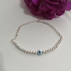 PULSERA BOLITAS OJO TURCO