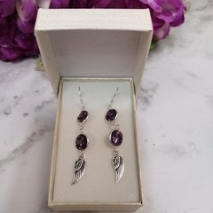 AROS COLGANTES PIEDRAS VIOLET