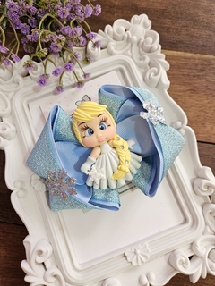 Laço Maria Antônia G Biscuit - Princesa Elsa Frozen