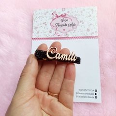 Hair clips com nome - Preto