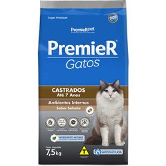 RAÇÃO PREMIER GATO CASTRADO ATÉ 7 ANOS SALMÃO - 7,5 KG - comprar online