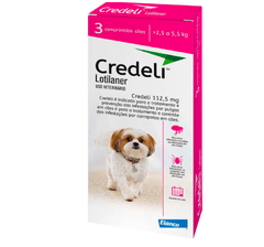 ANTIPULGAS CREDELI 2,5  Á 5,5 KG 112,5 MG ROSA - 3 TABLETE