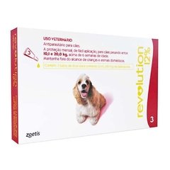 ANTIPULGAS CÃES REVOLUTION 12% VERMELHO  10,1 Á 20 KG 3 TUBOS -  ZOETIS - comprar online