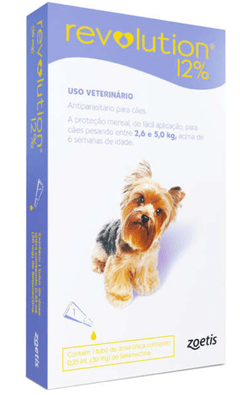 ANTIPULGAS CÃES REVOLUTION 12% ROXO 2,6 Á 5 KG 1 TUBO -  ZOETIS - comprar online