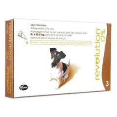 ANTIPULGAS CÃES REVOLUTION 12% MARROM 5,1 A 10 KG - ZOETIS 3 TUBOS - comprar online