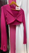 TOP FUCSIA BROCHE