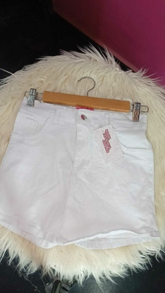 SKORT JEANS BLANCA ELASTIZADA