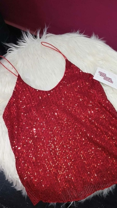 MUSCULOSA LENTEJUELAS ROJA