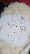 CAMPERA JEANS BLANCA TACHAS RIGIDA