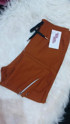 PANTALON BABUCHA CAFE CON CIERRE TOBILLO