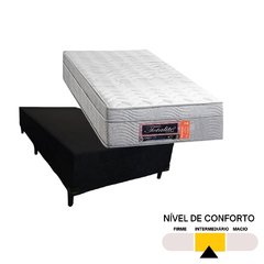 Conjunto Colchão Solteiro King Totalité com Box Universal Preto 96x203x68cm