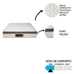 Conjunto Colchão Casal Impact com Box Universal Cinza 138x188x73cm na internet