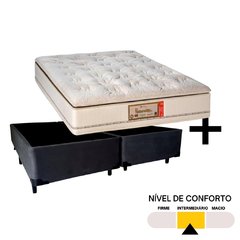 Conjunto Colchão Queen Eco Naturalité Plus Molas Ensacadas Sankonfort com Box Universal Preto 158x198x75cm