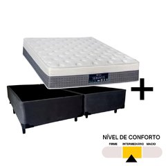 Conjunto Colchão King Serenus Sankonfort com Box Universal Preto 193x203x77cm