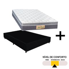 Conjunto Colchão Casal Sleep Fresh Sankonfort com Box Universal Preto 138x188x71cm