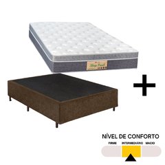 Conjunto Colchão Casal Sleep Fresh Sankonfort com Box Universal Marrom 138x188x71cm