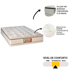 Conjunto Colchão Queen Eco Naturalité Plus Molas Ensacadas Sankonfort com Box Universal Cinza 158x198x75cm - Sonno Colchões