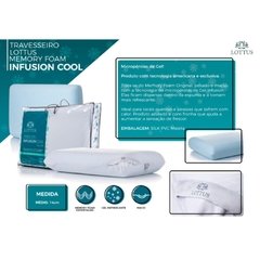 Travesseiro Memory Foam Lottus Gel Infusion Cool Macio 60x40x14cm - loja online