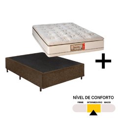 Conjunto Colchão Casal Eco Naturalité Plus Molas Ensacadas Sankonfort com Box Universal Marrom 138x188x75cm