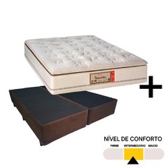 Conjunto Colchão King Eco Naturalité Plus Molas Ensacadas Sankonfort com Box Universal Marrom 193x203x75cm