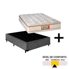 Conjunto Colchão Casal Eco Naturalité Plus Molas Ensacadas Sankonfort com Box Universal Cinza 138x188x75cm